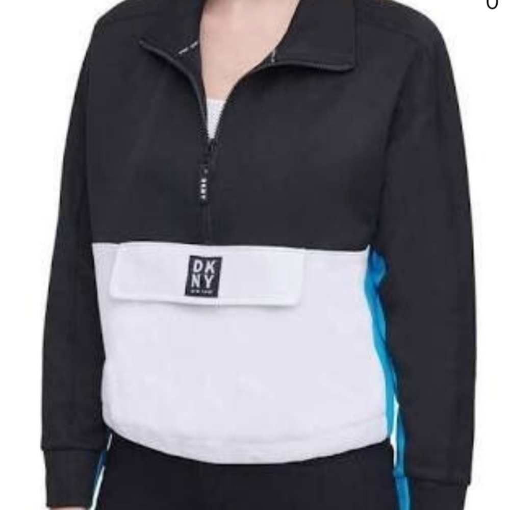 Dkny Half Zip Pullover Jacket Blue - image 3